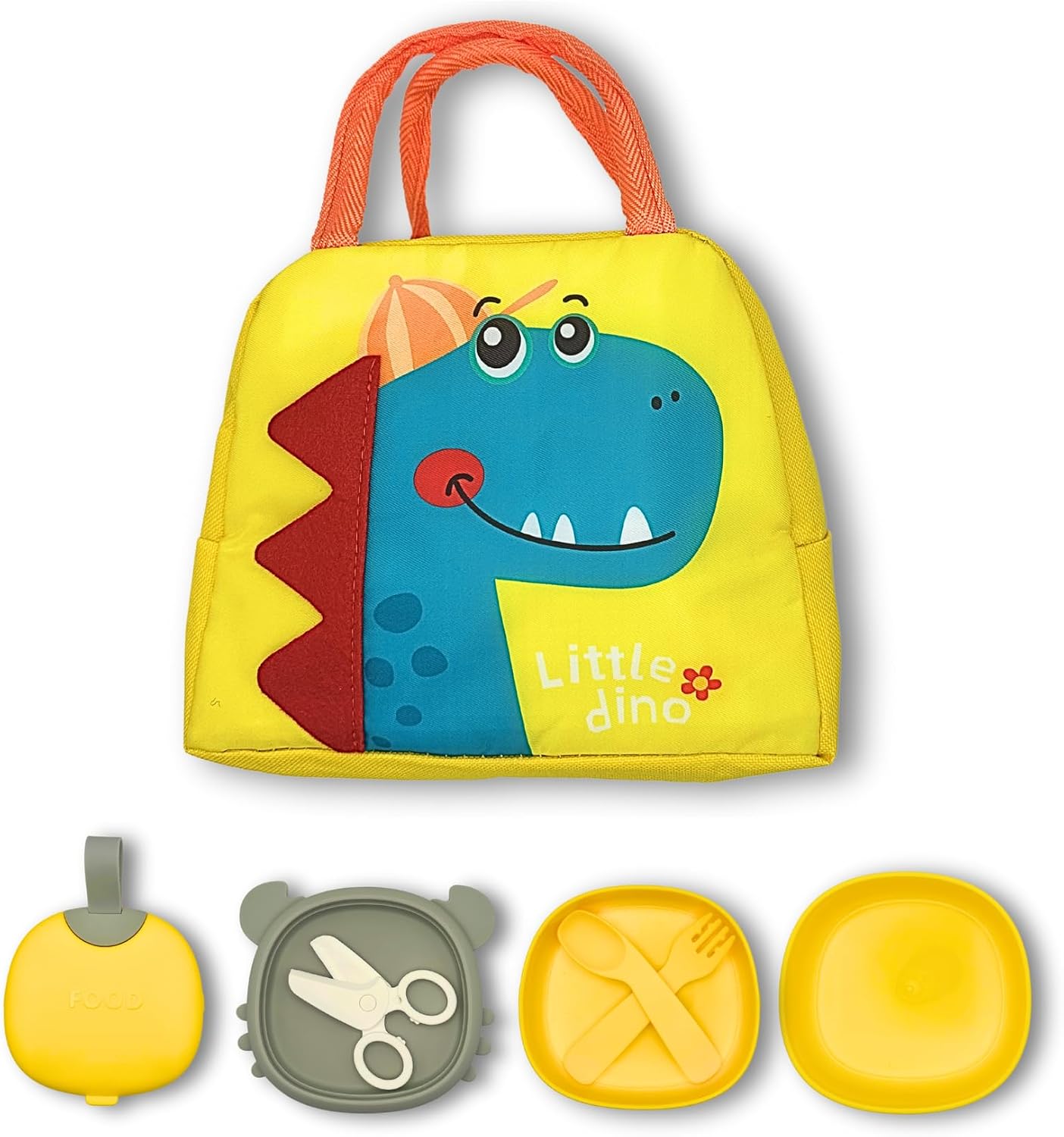 Kids Lunch Box Set – Insulated Dinosaur Lunch Bag & Toddler Bento Box – Leakproof, Stackable, Microwave & Dishwasher Safe – Kids Lunchbox for School, Travel & Daycare – Loncheras Para Niños (Dinosaur)