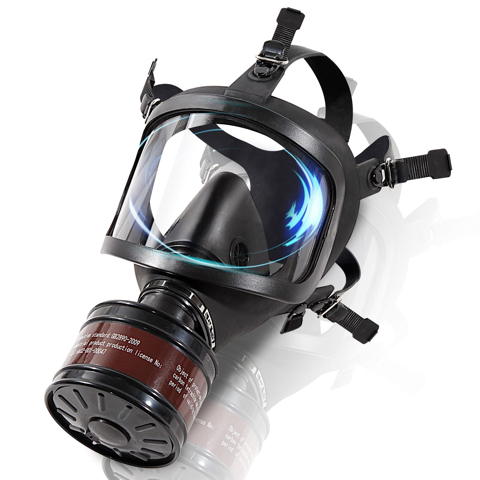 Maschera a gas di sopravvivenza nucleare e chimica, maschera a gas con filtro ai carboni attivi da 40 mm