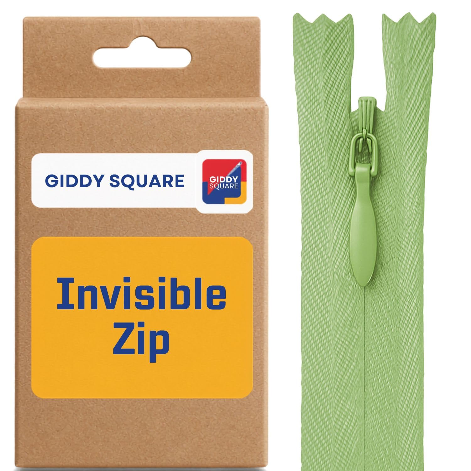 8" (20cm) Pale Green Invisible Zip - Concealed Nylon Closed-End