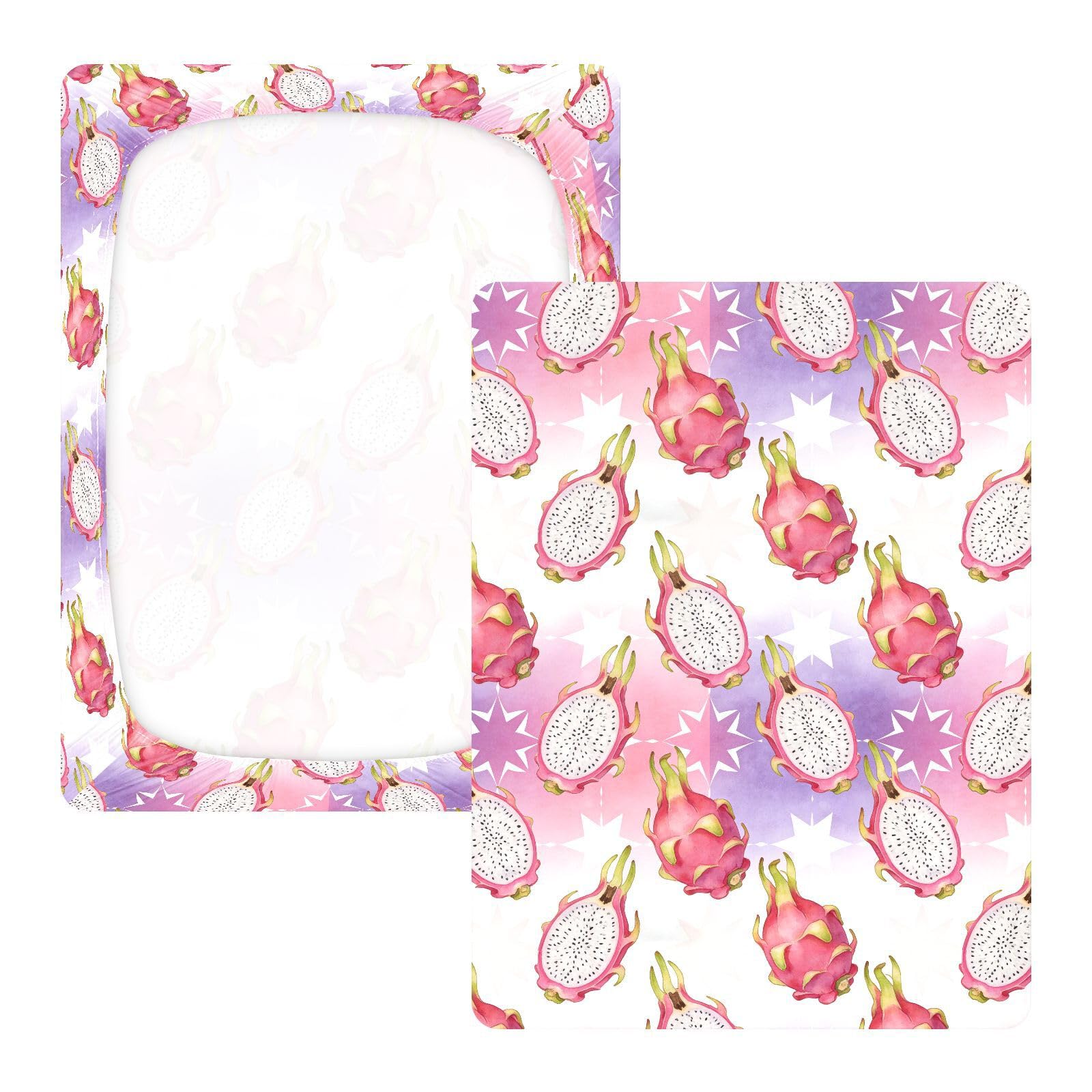 Dragonfruit Akwarelowe prześcieradła do łóżeczka dziecięcego dla chłopców i dziewczynek, bawełniane prześcieradło dla dzieci, miękkie, wygodne, unisex, do pokoju dziecięcego, 1 opakowanie