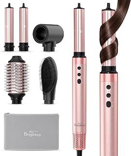 5 in 1 Hot Air Styler & Hair Dryer Brush | Auto Curling, 1400W Fast Drying, Negative Ions, Cool Shot Button, Volumizing and Travel Bag