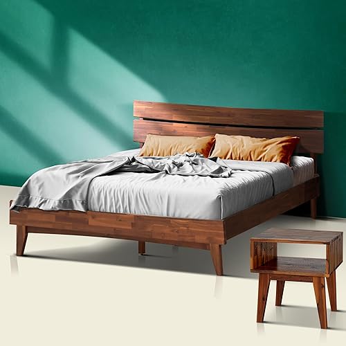 Acacia Aurora Queen Solid Wood Bed Frame with Headboard –