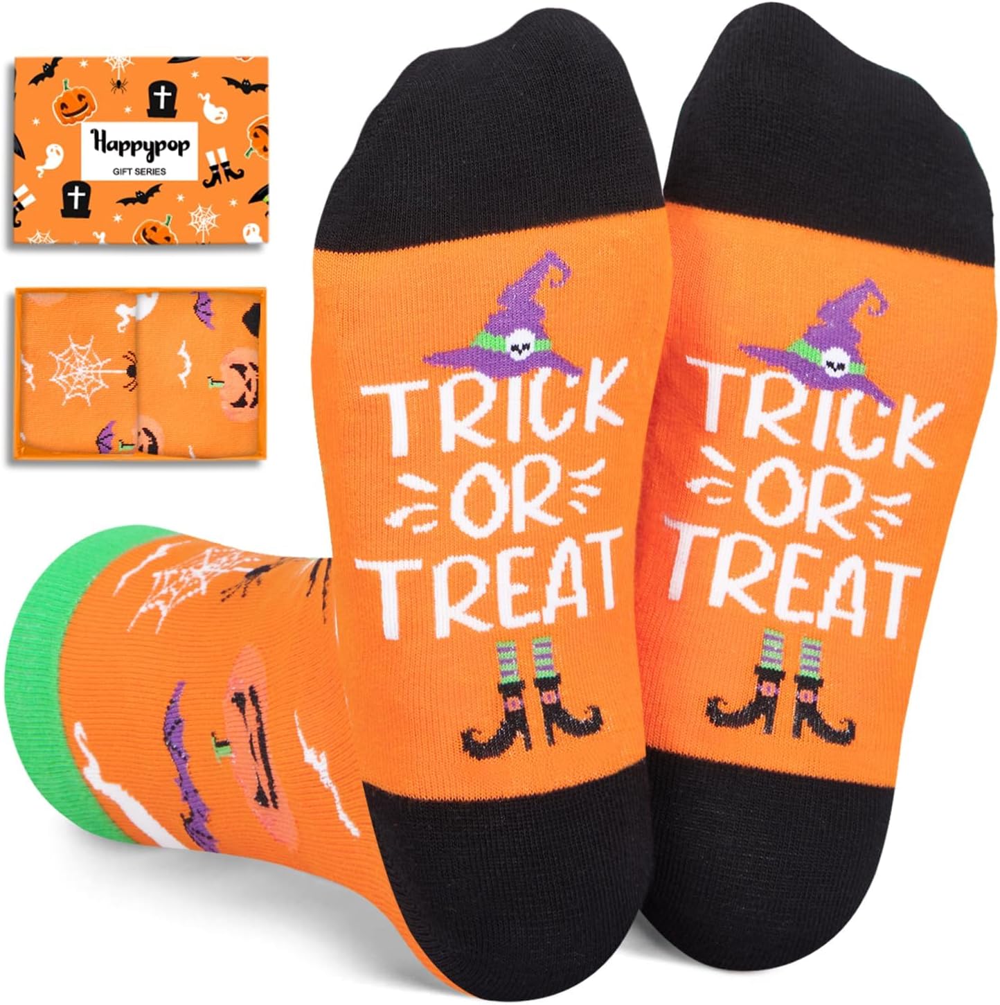 HAPPYPOP Witch Gifts - Halloween Spooky Witch Pumpkin Horror Lovers, Dinosaur Socks
