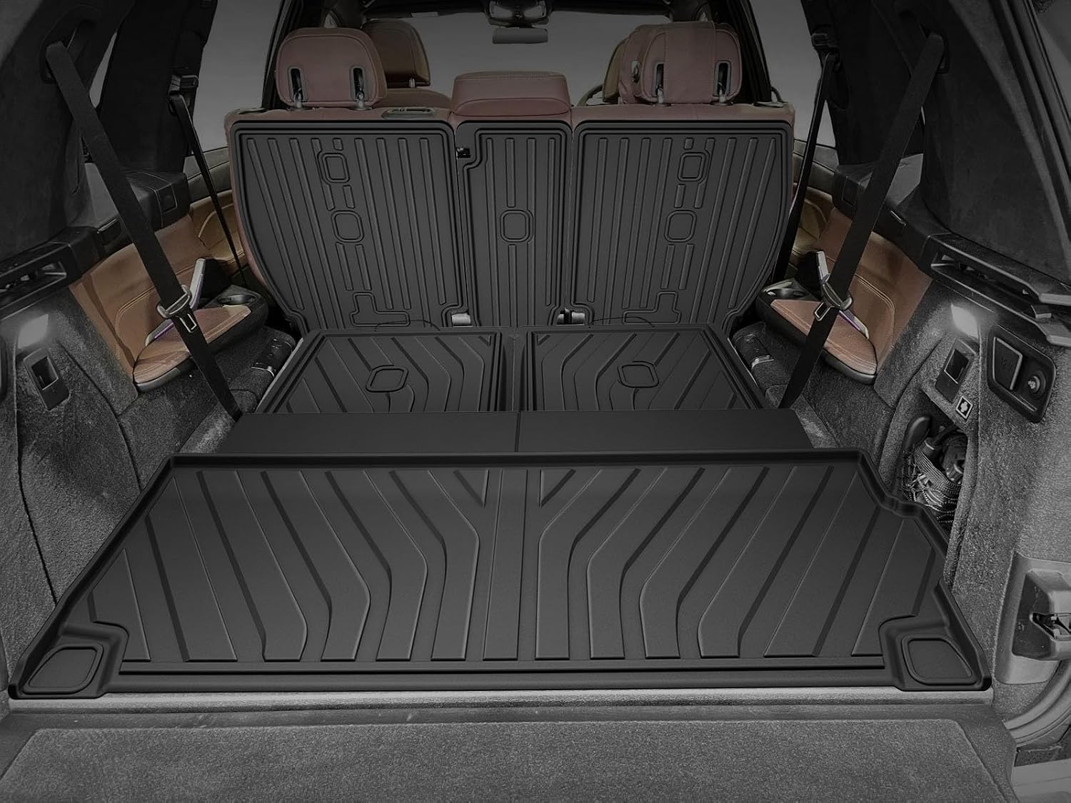 Floor Mats & Cargo Liner & 2nd 3rd Backrest Mat for BMW X7 2019-2026, ONLY for 7-Seats (with 2nd Row Bench Seat), Custom Fit for BMW G07 All Weather Trunk Mat Back Seat Cover Protector Full Set