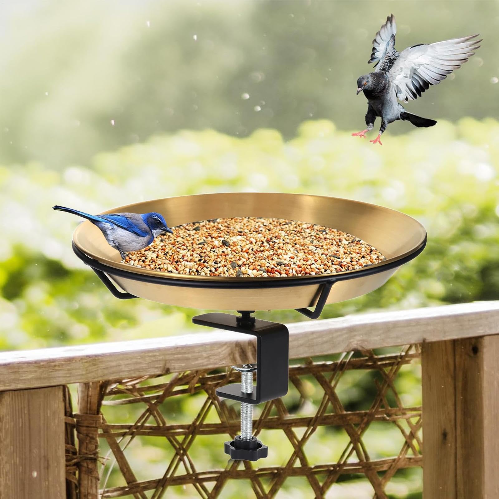 Amazon.co.jp: 手すりバードバス、デッキバードバス, デッキバード