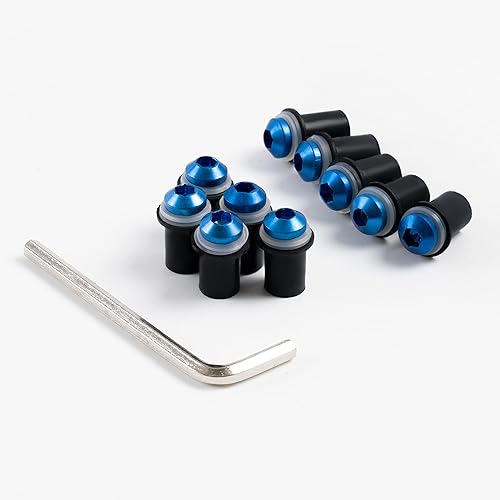 Miniatura 10 de WYNMOTO Tornillos universales para motocicleta, kit de tornillos de carenado, kit de tornillos de carenado, kit de aluminio CNC para Negro