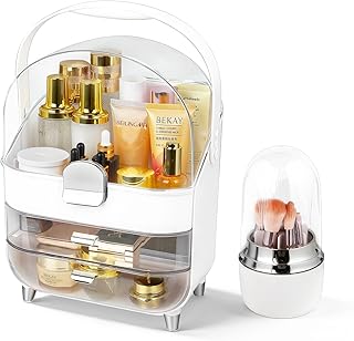 Organizador de maquillaje con cajones, vitrin...