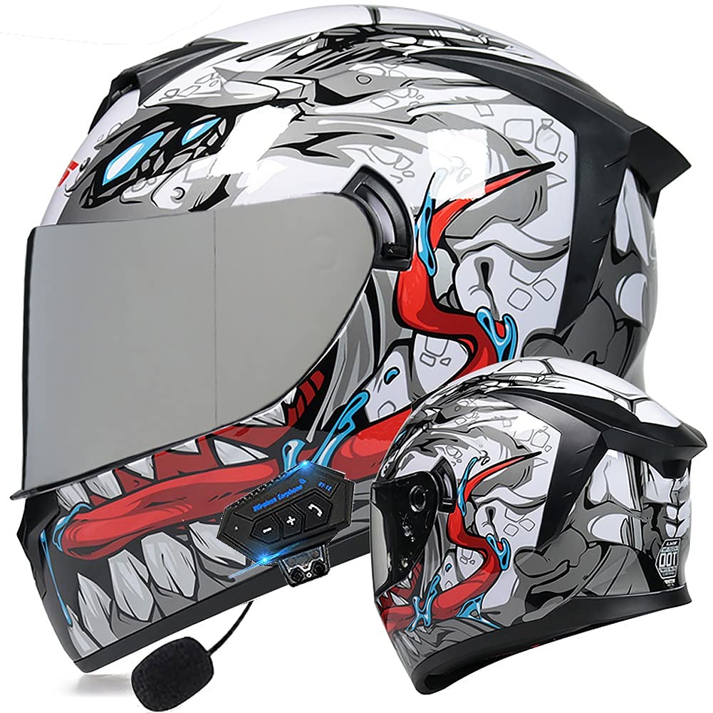 Buy Motorcycle Modular Full Face Integrated Bluetooth Helmet Motorbike