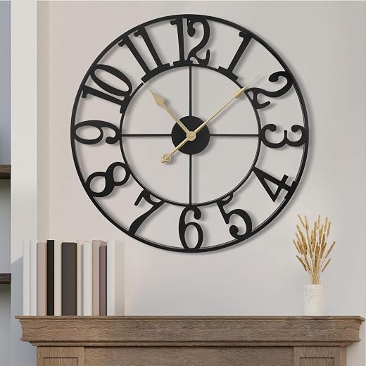 1 st owned Wall Clock 16 Inch Round Large Indoor Wall Clocks Battery Operated Silent Non Ticking