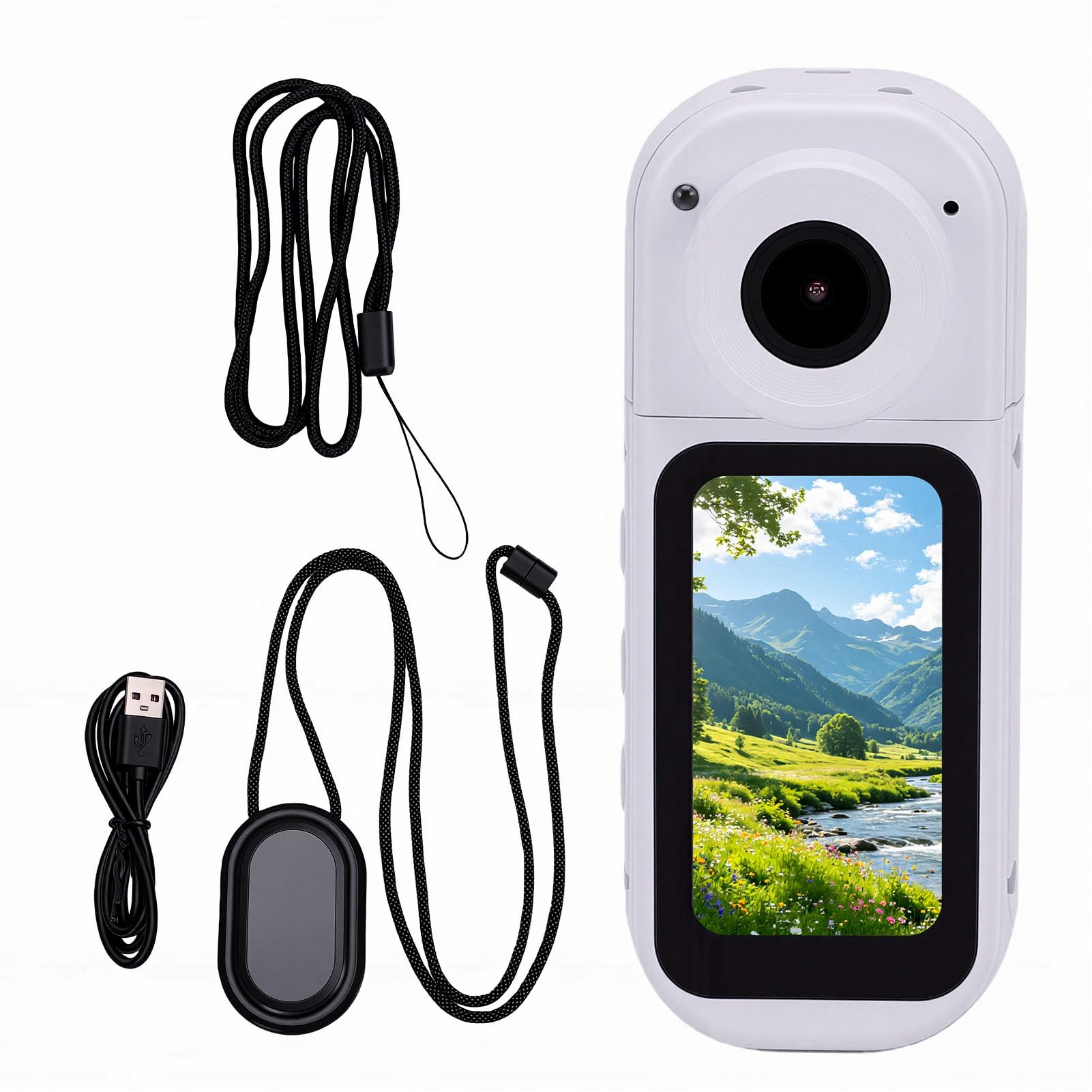 EMUKOEP Action Camera 2.7K con modalità Notturna e Obiettivo Ruotabile a