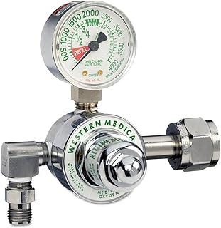 Western Enterprises M1-540-P M1 Series Preset Pressure Gauge Regulators, Oxygen, CGA540 Nut/Nipple, 3,000 psi