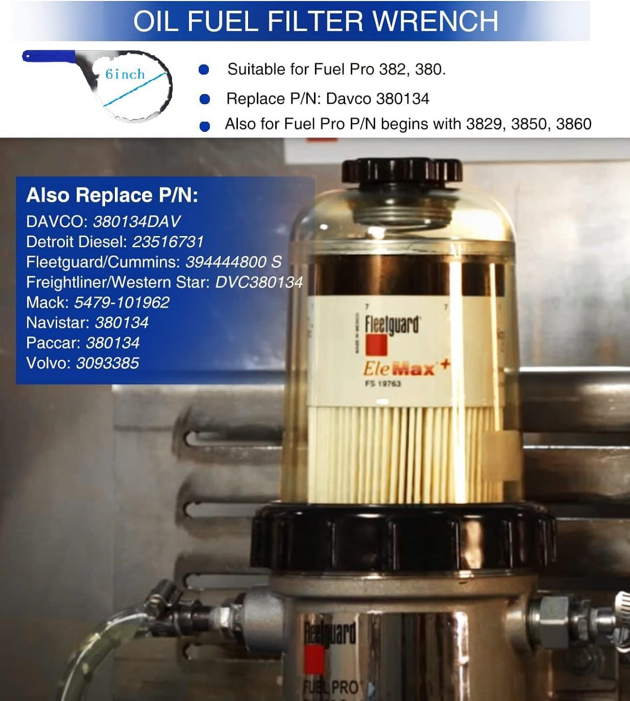 fuel filter wrench, 86.4mm oil filter wrench