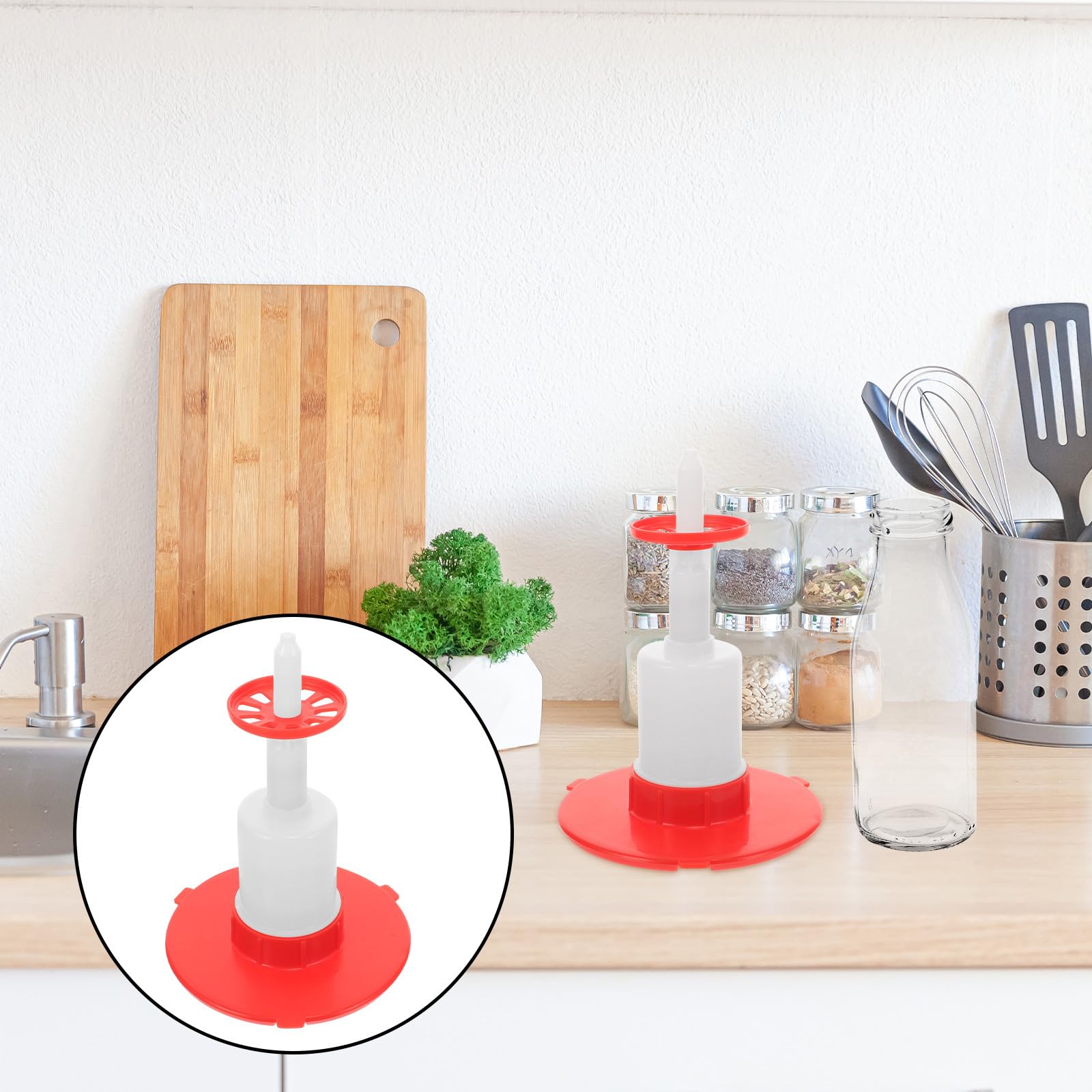 Lurrose Limpiador y de Botellas de Plástico Diseño Adaptable para Botellas de Vino en Cocina y Elaboración Doméstica