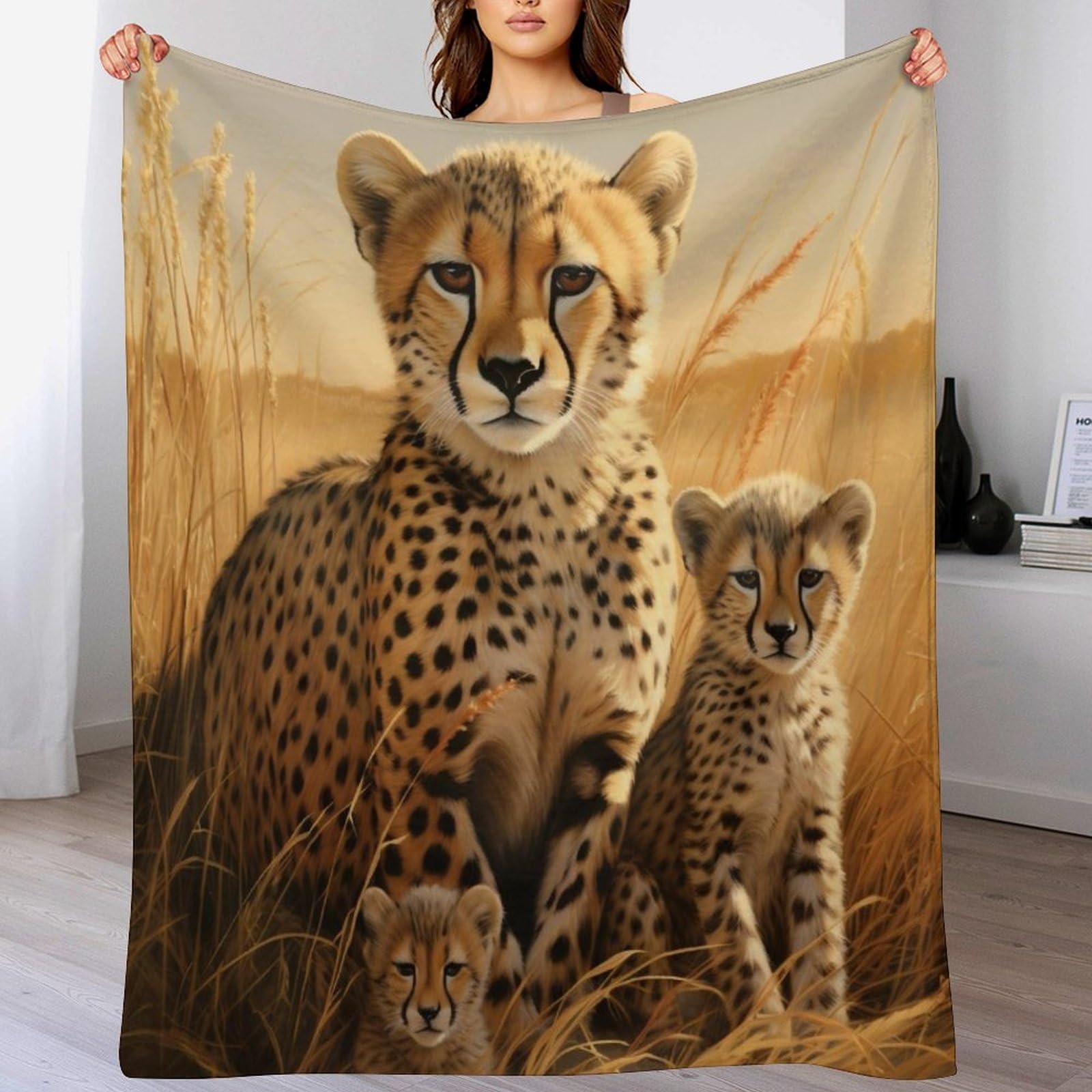 Couverture léopard en flannel douce pour vos soirées cocooning sur le canapé