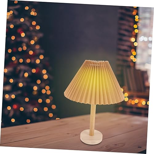 Miniatura 4 de Lámpara de mesa plisada para dormitorio, luz nocturna, mesita de noche, luz suave, deslumbrante