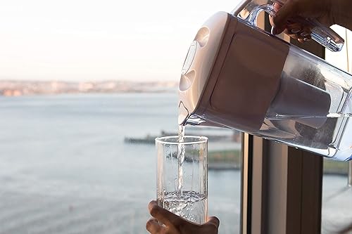 Miniatura 5 de Jarra de filtro de agua alcalina - Ionizador de agua pura saludable de 2.5 litros, dos filtros de carbón activado de 60 días, sin BPA, saludable,