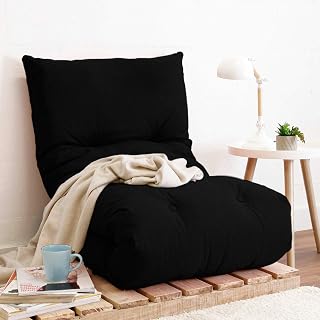 Futon Colchonete Dobrável de Espuma Solteiro Preto