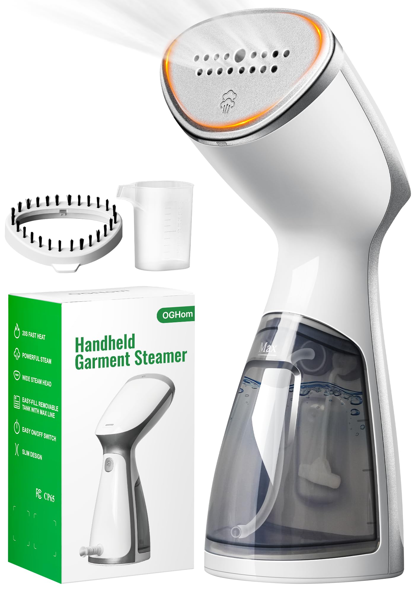 Photo 1 of OGHom Portable Travel Handheld Steamer for Clothes, Garment Wrinkle Remover, 1000W Strong Penetrating Fabric Steamer, for Home, Office, Travel (ONLY FOR 120V) -White