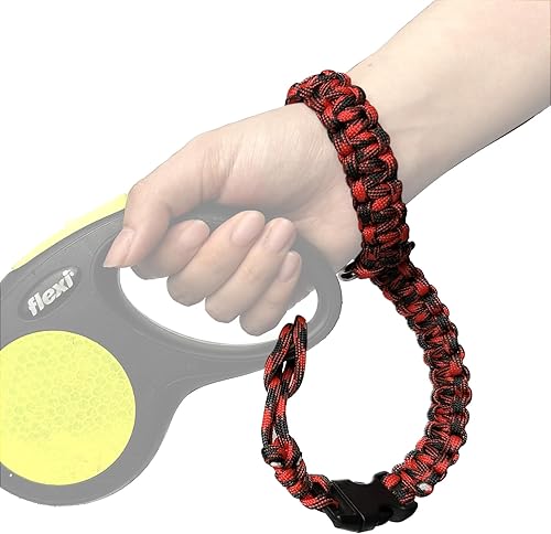 Miniatura 9 de Correa de muñeca ajustable manos libres para correa de perro, correa de seguridad para correas retráctiles para perros, negro Negro