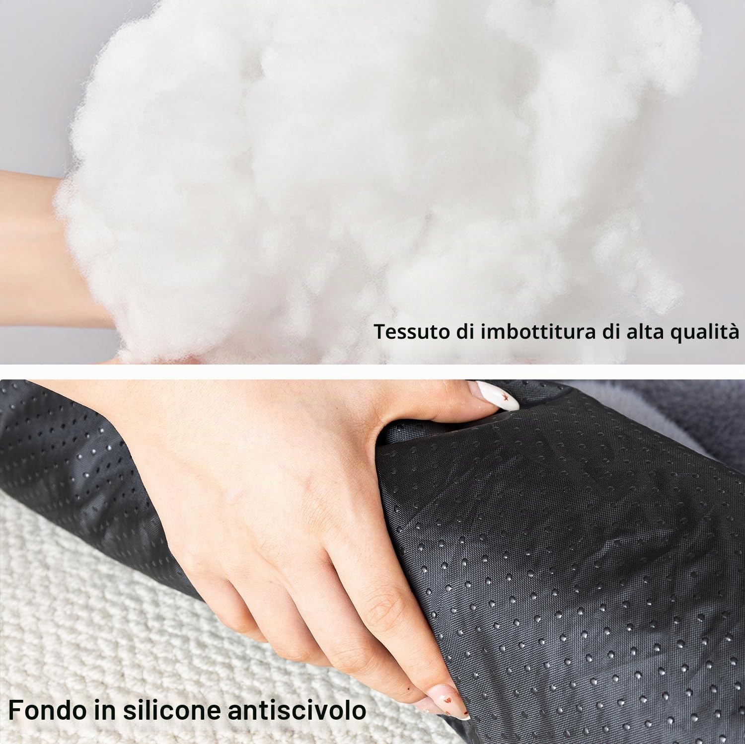 OKYUK Cuccia per cani, super comoda, per divano, lavabile a mano, antiscivolo, adatta per cani (Shaggy Gradient Curry, 75 x 75 x 13 cm)