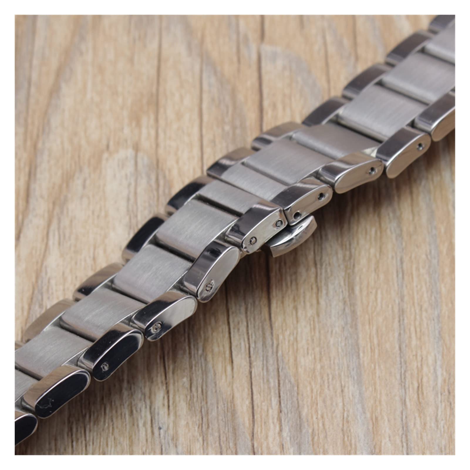 SiChouwz - Cinturino per orologio da polso in acciaio inox, da uomo, in metallo argentato, 18, 20, 21, 22, 23, 24 mm, alla moda, accessori