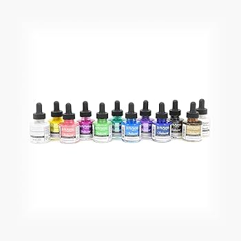 (未使用･未開封品)　Dr. Ph. Martin's Iridescent Calligraphy Color 1.0 oz Set of 12 (Set 2) 7z28pnb Dr. Ph. Martin's Iridescent Calligraphy Color (Set 1) Ink