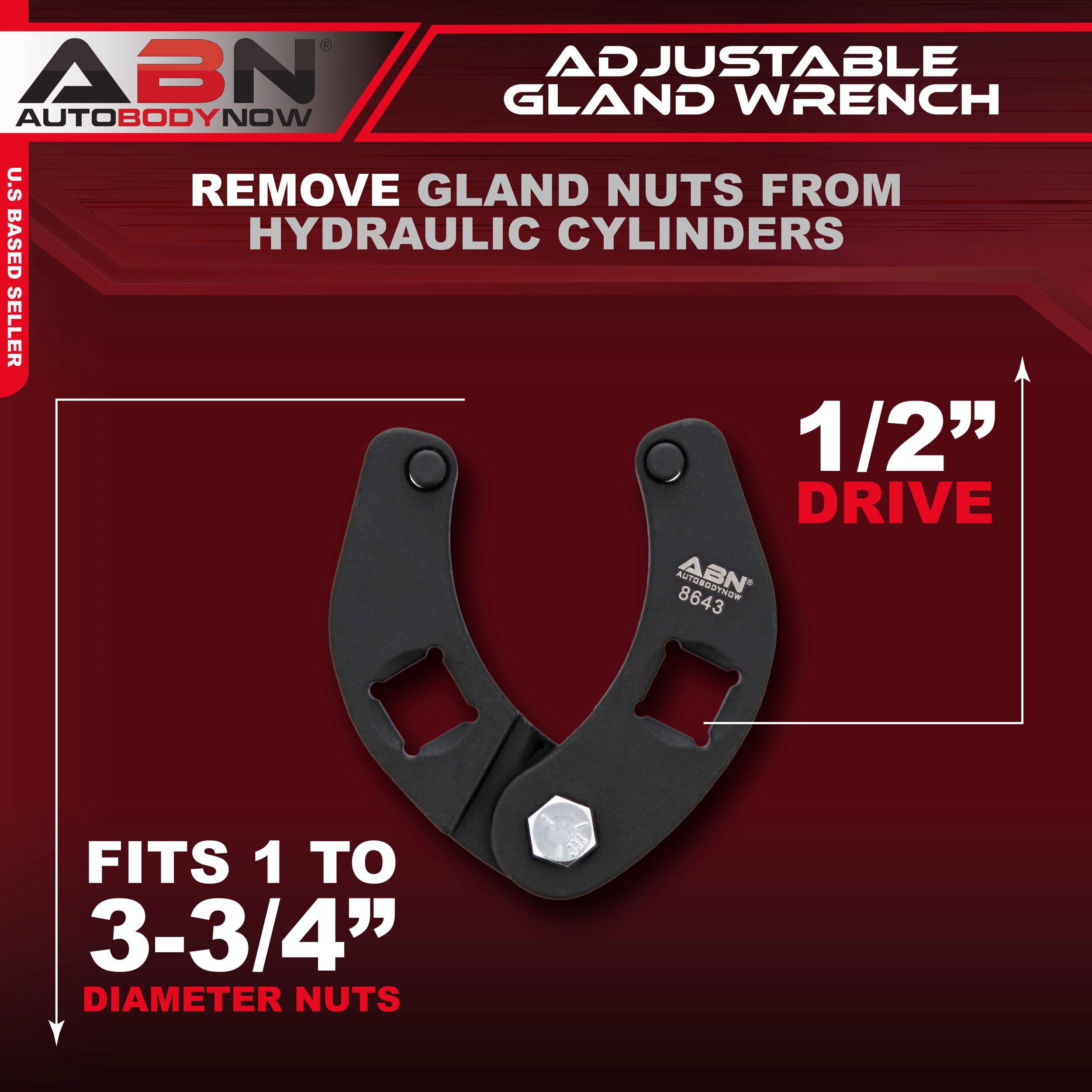 ABN Adjustable Gland Nut Wrench - 3/4" Drive, Fits 2" To 6" Nuts, Hydraulic Cylinder Tool - View #5