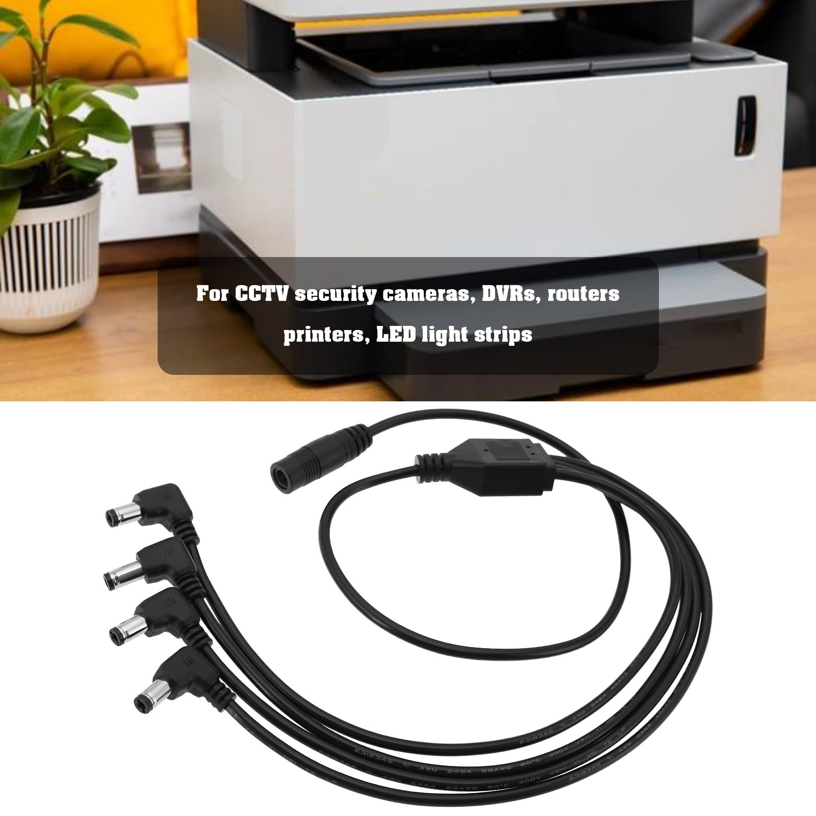 Cavo Splitter DC 2.1mm 10 Pezzi Splitter Di Alimentazione DC 4 Vie Per Telecamere Di Sicurezza CCTV - Confezione Da 10 Pezzi, Modello 270044F Adattatore DC Per Telecamere Sicurezza