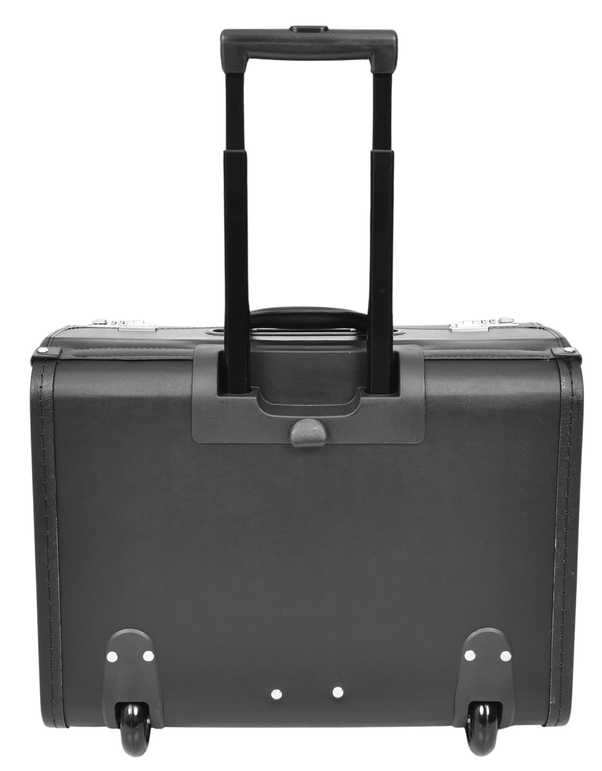 Custodia da pilota in pelle con ruote, borsa da viaggio per laptop Business Executive Black Titan, Nero , L, Cabina Flight Case