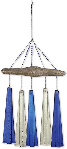Sunset Vista Design Studios Sea Breeze - Campanilla de viento de cristal, niebla del océano