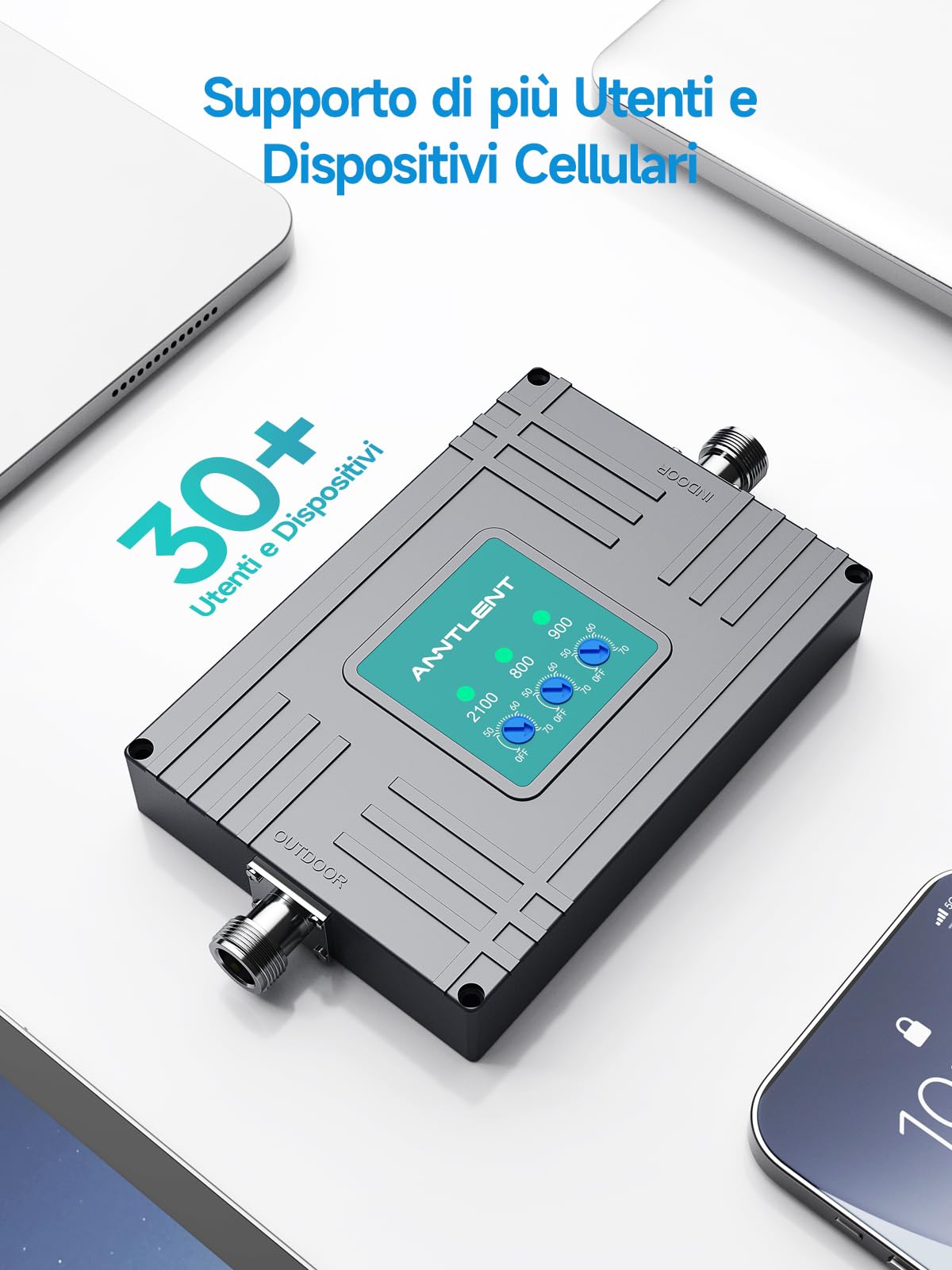 Ripetitore Amplificatore Segnale Cellulare LNSEGNALE 2G 3G 4G – Bande 1/3/7/8/20 Per GSM/LTE/WCDMA Con Antenne Omnidirezionale E Direzionale