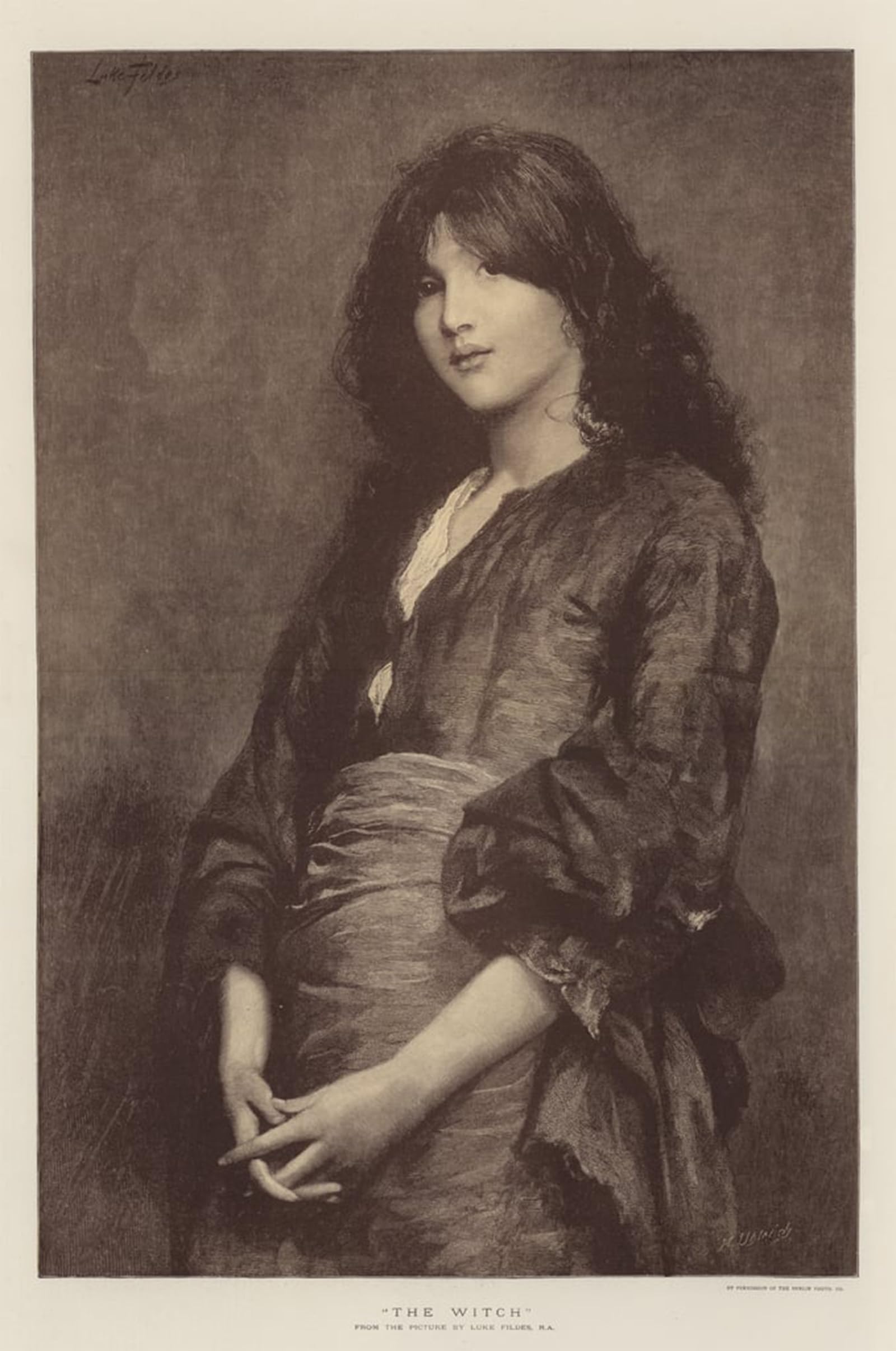 ZHAOSHAN Famous Poster Artworks Art Print Poster the Witch by Samuel Luke Fildes Animal Pictures for Home Decor 60x90cm