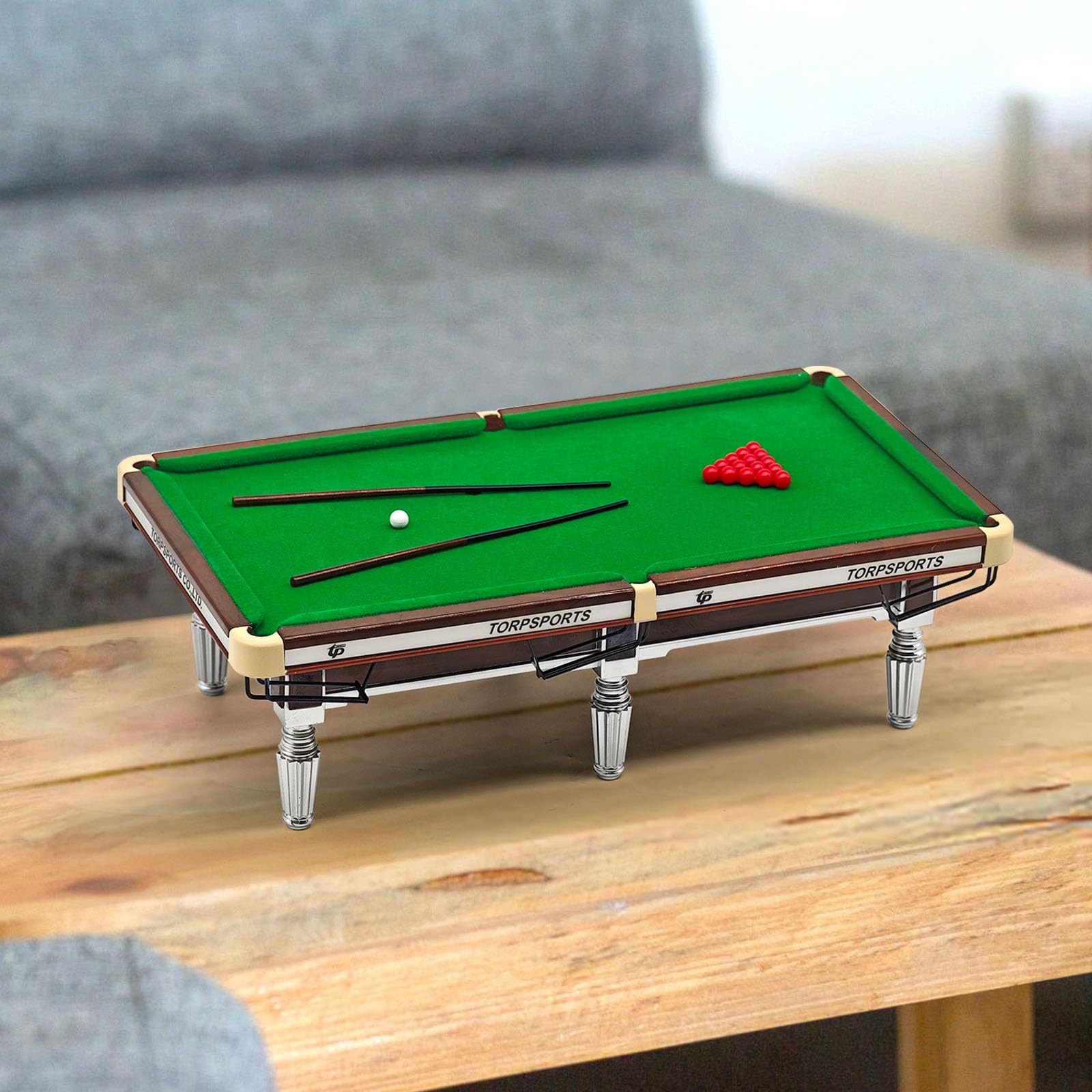 Billardtisch, Mini Billiard Tisch mit 16 BäLlen, 2 Billardqueues, Mini Pool Billardtisch Maße 20 x 11 x 6 cm, Mini-Billardtisch Dekore für Billardzimmer, Familie, Party