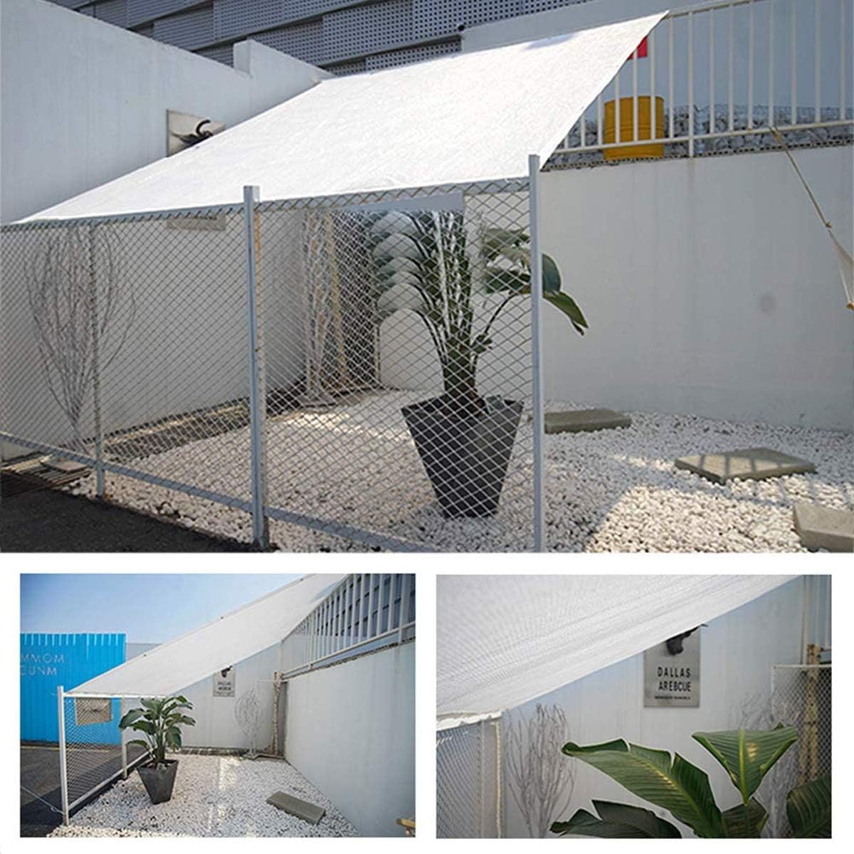 Sunblock Shade Net Cloth with Grommets, Garden Shade Net Lightweight Block The Sun Shade Mesh Cloth 90% Shading Rate HDPE for Courtyard Balcony Greenhouse Shade Netting(White)