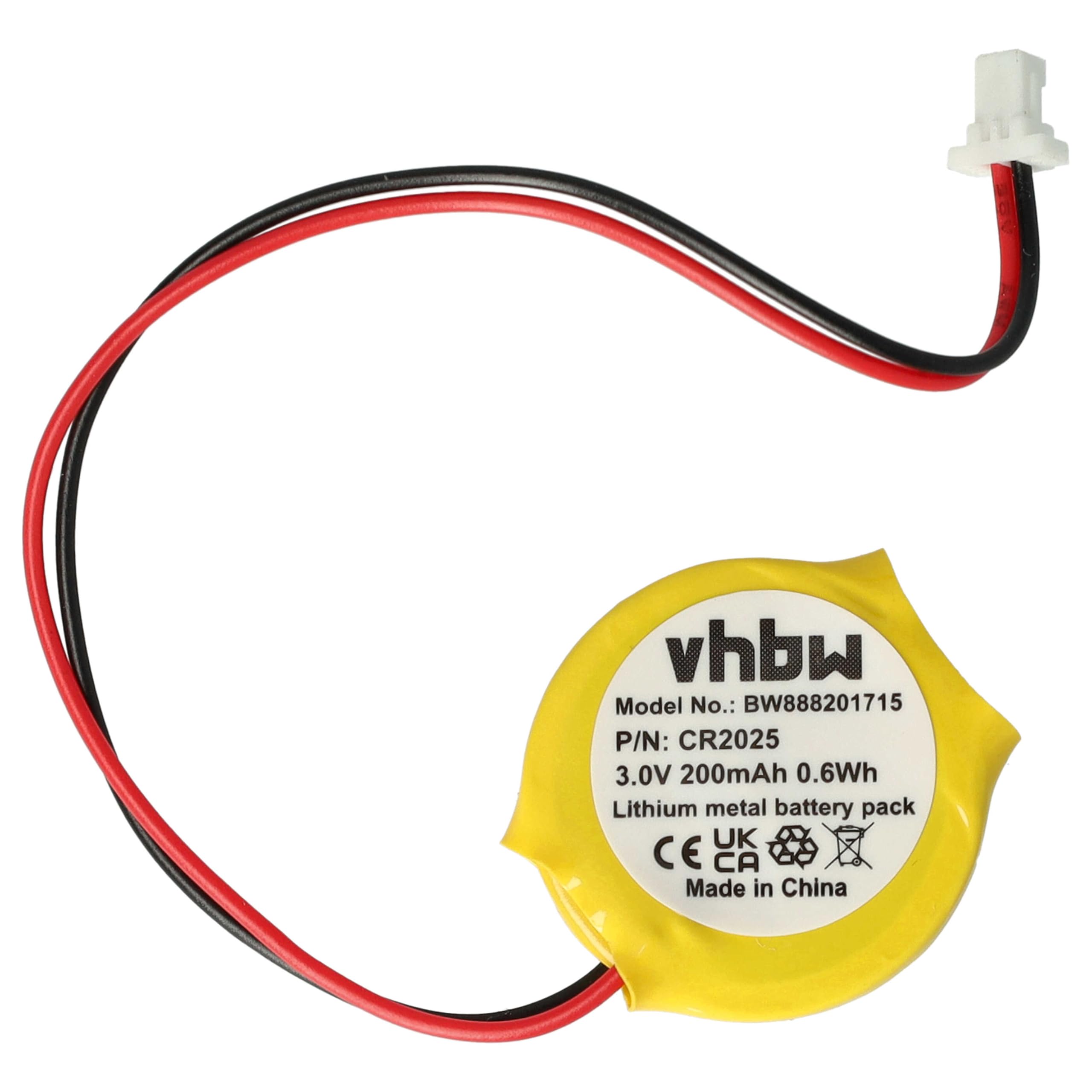 vhbw batteria bios compatibile con IBM ThinkPad 600 2645-51A, 600 2645-510, 600 2645-45U, 600E computer notebook (200mAh, 3V, Li-Mn)