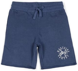 Alan Jones Clothing Boys Cotton Bermuda Shorts |Raw Edge Detailing | Ribbed Waist with Drawstring | Casual, Play & Loungew... Price In India