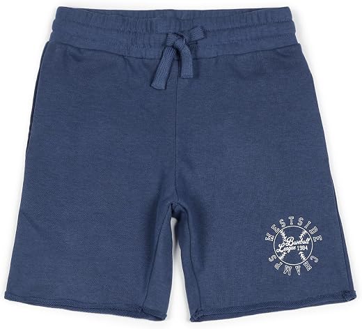 Alan Jones Clothing Boys Cotton Bermuda Shorts |Raw Edge Detailing | Ribbed Waist with Drawstring | Casual, Play &amp; Loungew...