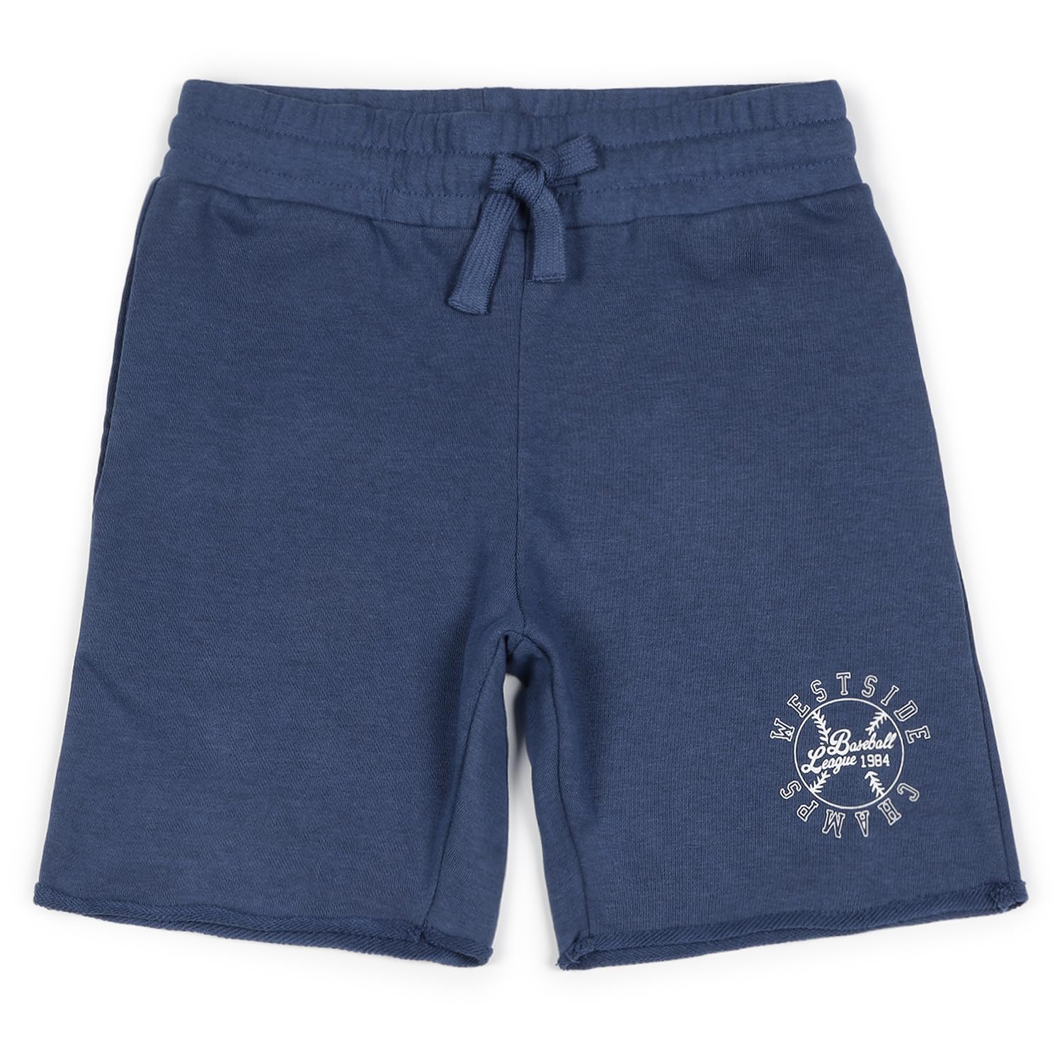Alan Jones Clothing Boys Cotton Bermuda Shorts |Raw Edge Detailing | Ribbed Waist with Drawstring | Casual, Play & Loungewear | Age 5-16 Years
