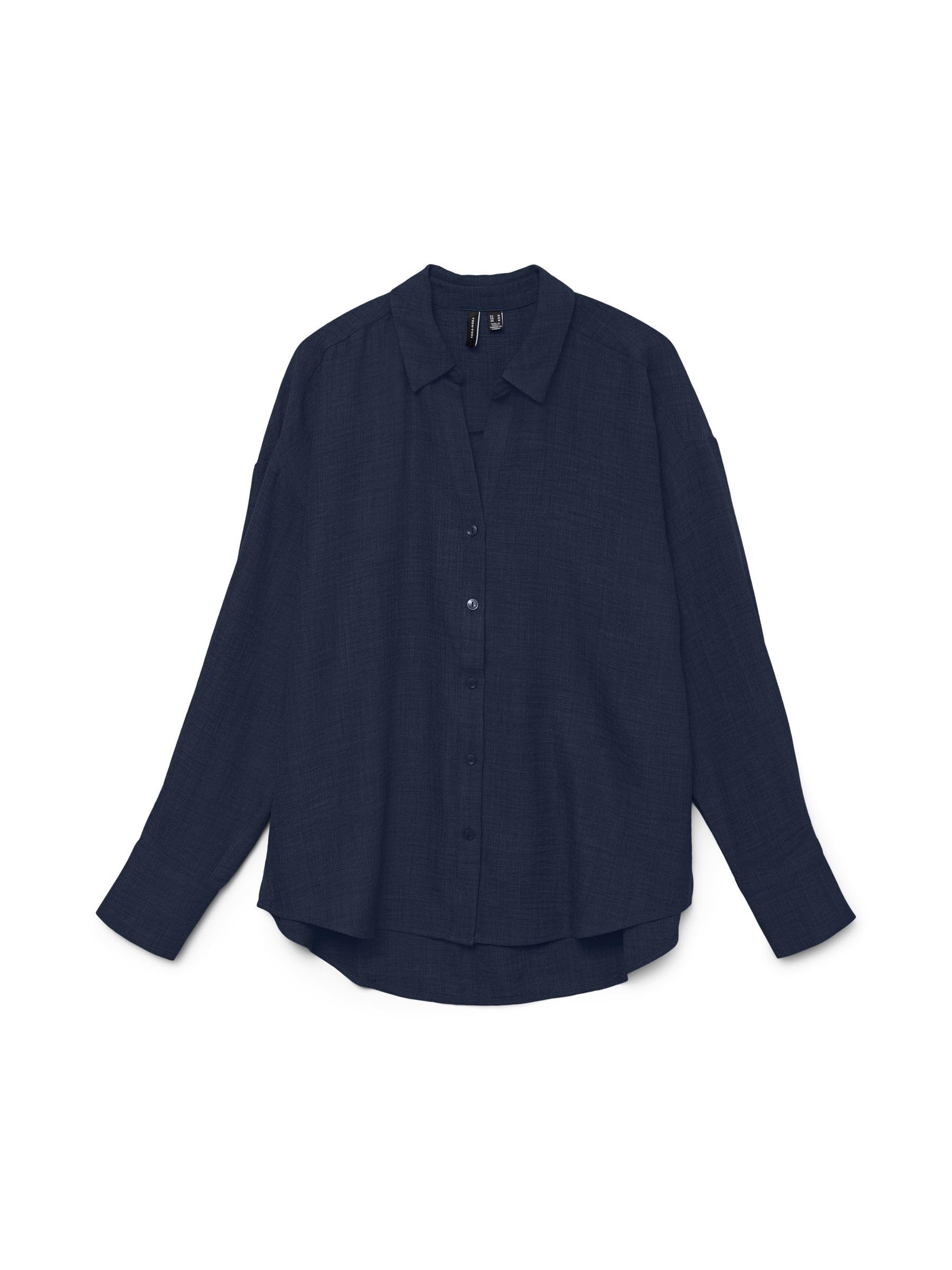 VERO MODA Women's Vmmelaney Queeny LS Shirt WVN Noos, Blazer Navy, S