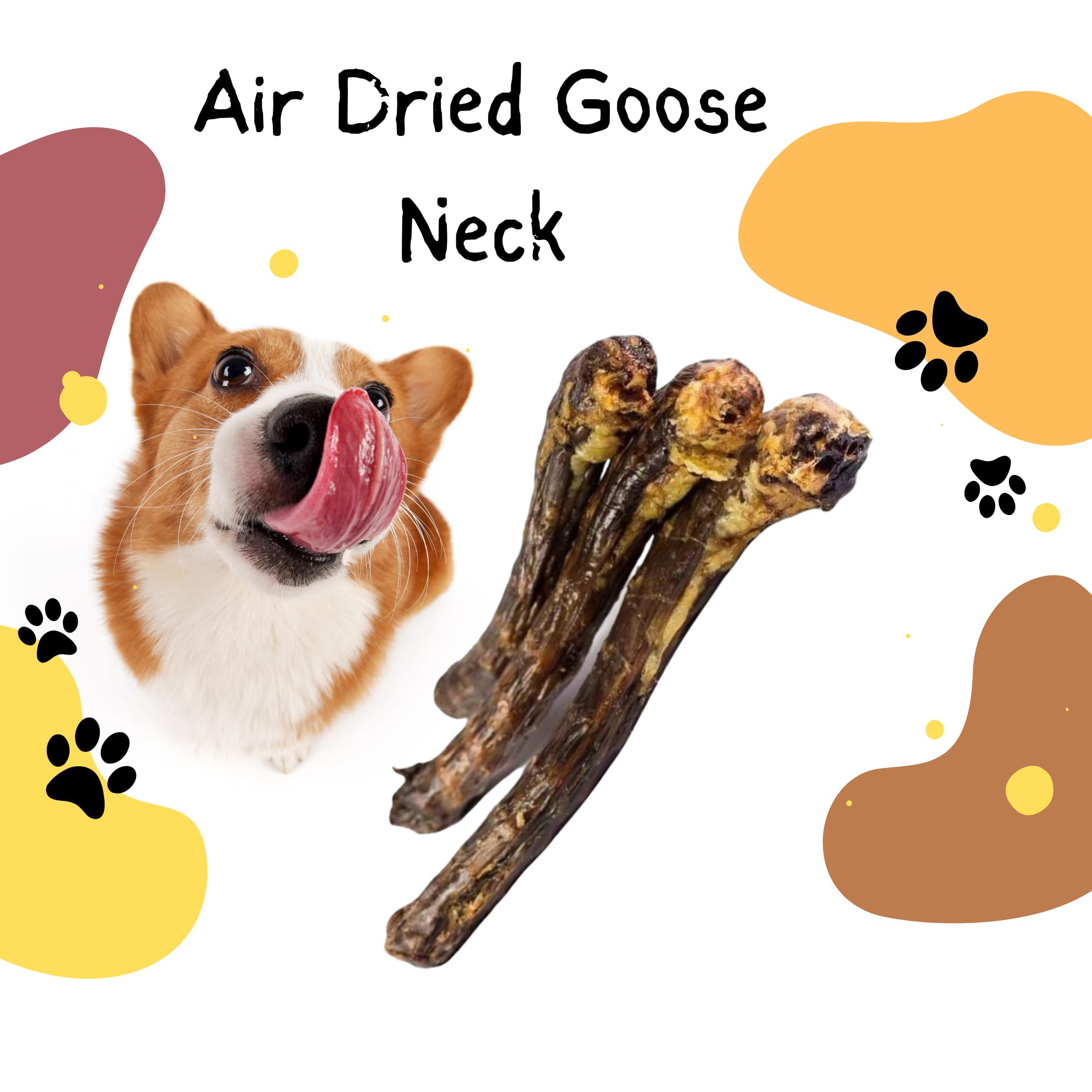 Snack crudi per cani a collo d'oca essiccati all'aria di alta qualità - Prodotti da masticare sani e naturali per il benessere del cane 1 sacchetto da 250 g, circa 5 snack per cani a
