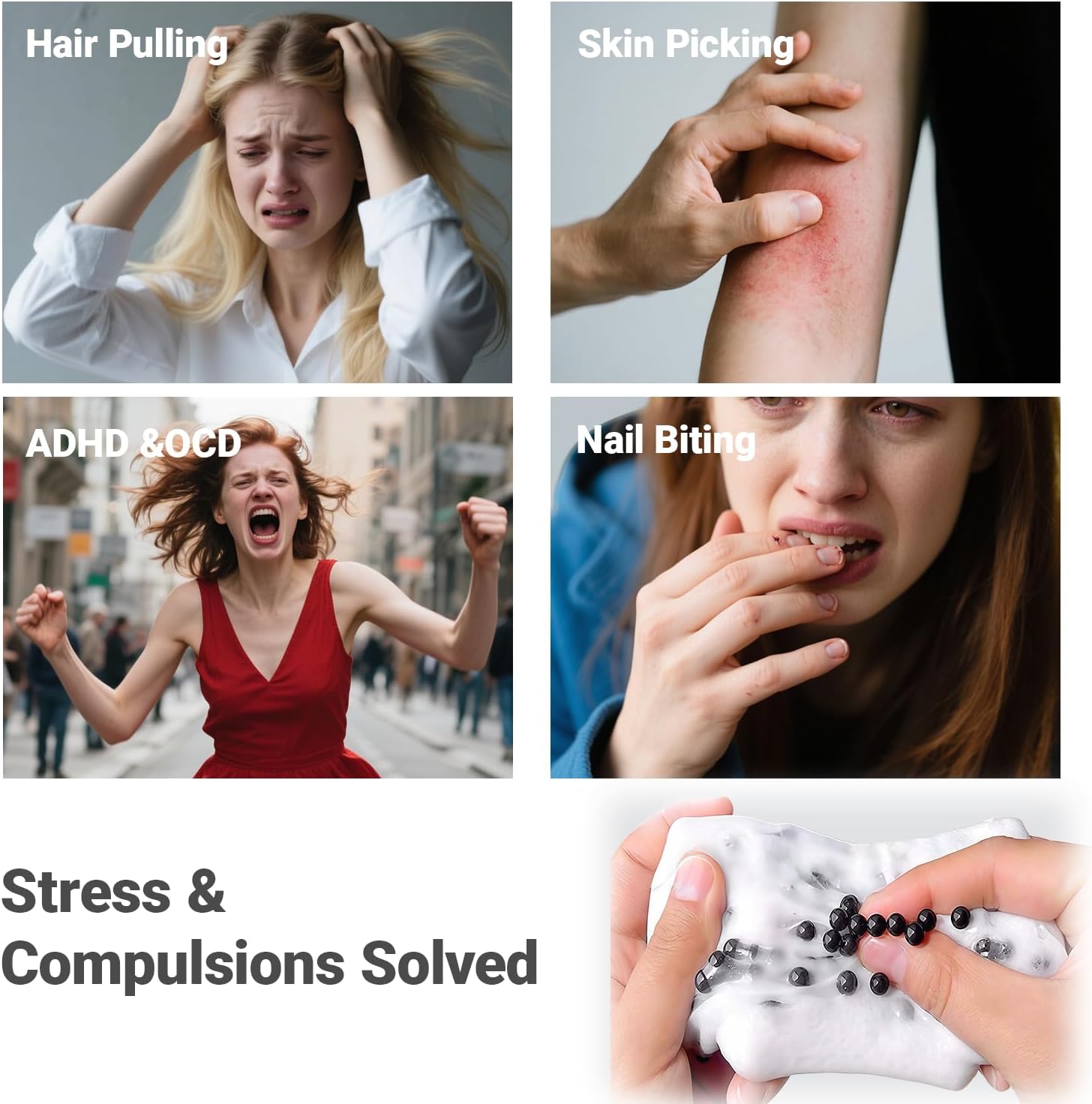 2 Pcs Pimple Popping Toy, Pimple Popper Toy for Stress and Anxiety Relief,Sensory Toys for Dermatillomania,ADHD OCD Trichotillomania