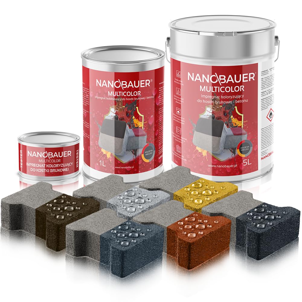 Pflastersteine Imprägnierung Farbe Mutticolor | Farbe: Graphit 7024 | Kapazität: 20L / 100m² | 2-in-1 Imprägnierung Schutzfarbe Farbimprägnierung Steinimprägnierung Pflasterstein