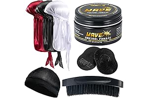 Sportin' Waves Naturally Refined Hair Pomade, Brush, and Durag Cap