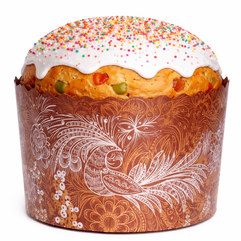 Photo 1 of 15 oz Easter Bread Paper Molds for Baking 12 Pack - Large Easter Bread Paper Mold Design - Kulich Paska Panettone Paper Mold