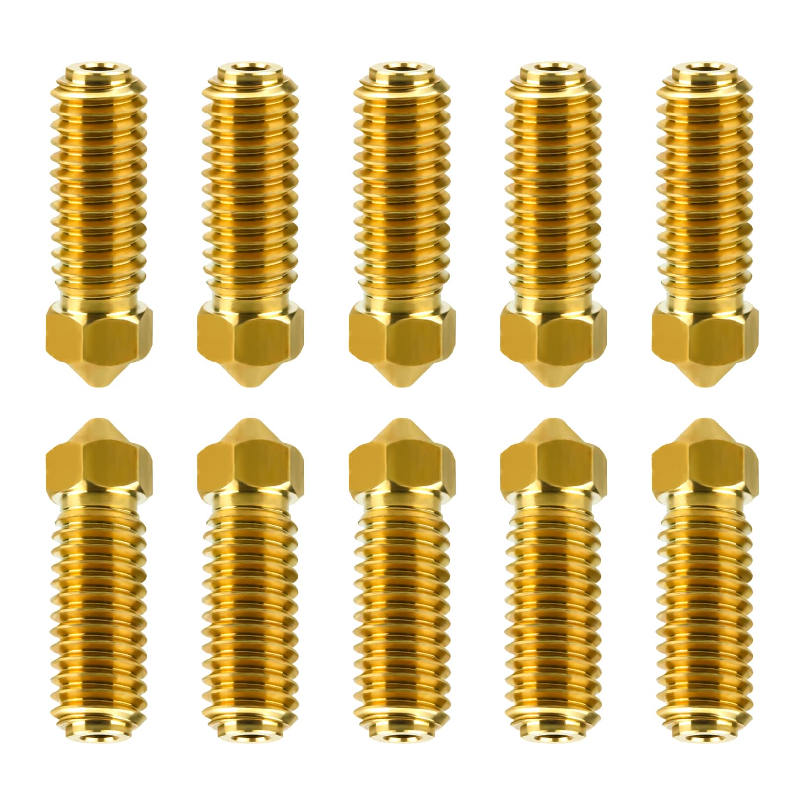 SeulQirw3D Printer Extruders Brass Nozzle,10 Pcs 0.4mm Nozzles Kit,High Temperature High Precision High Speed Hot End Nozzles for Anycubic Kobra 2 Max/Kobra 2 Pro/Kobra 2/Kobra 2 Neo/Kobra 2 Plus