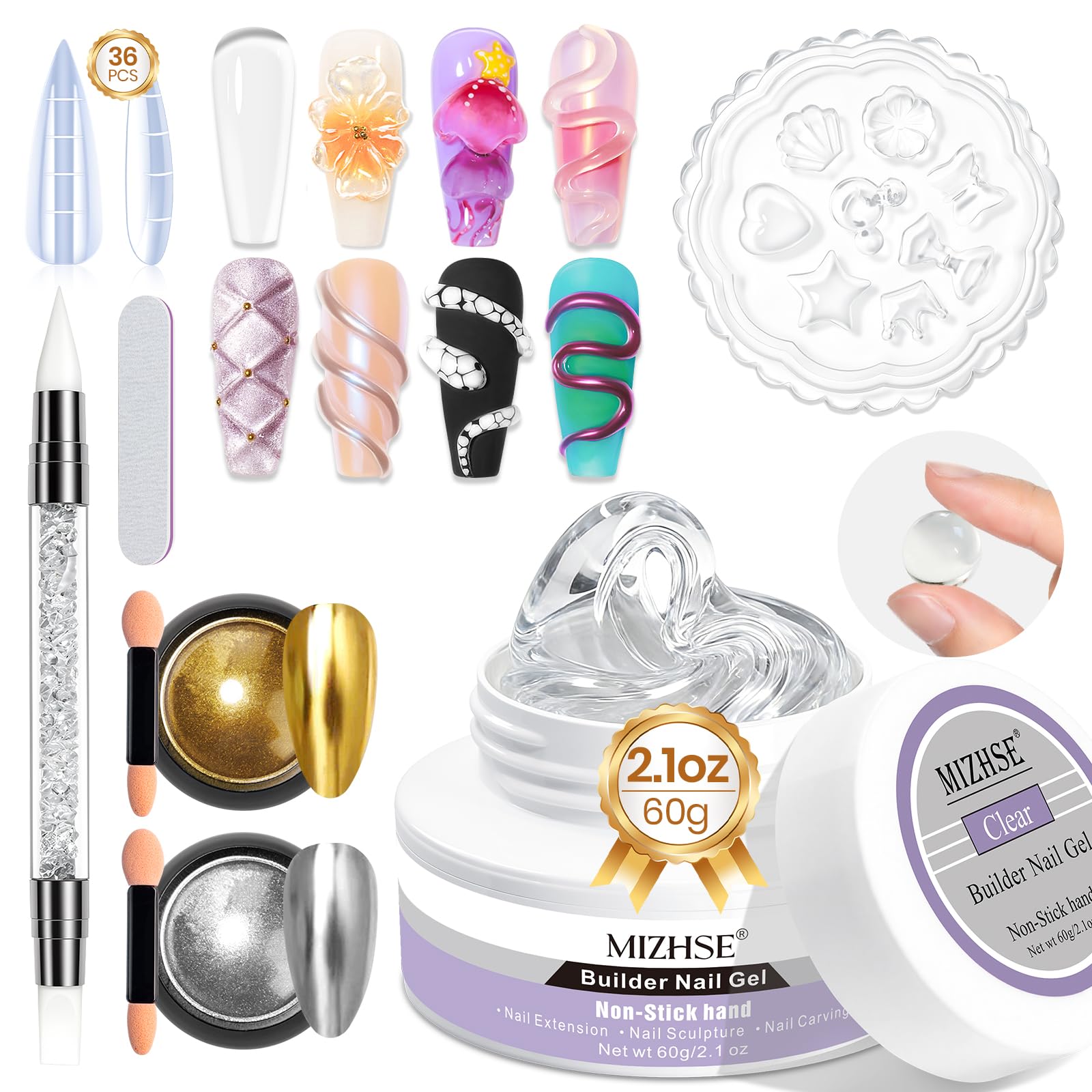 Amazon.com : MIZHSE 3D Gel Nail Art Sculpting Gel, Solid Builder