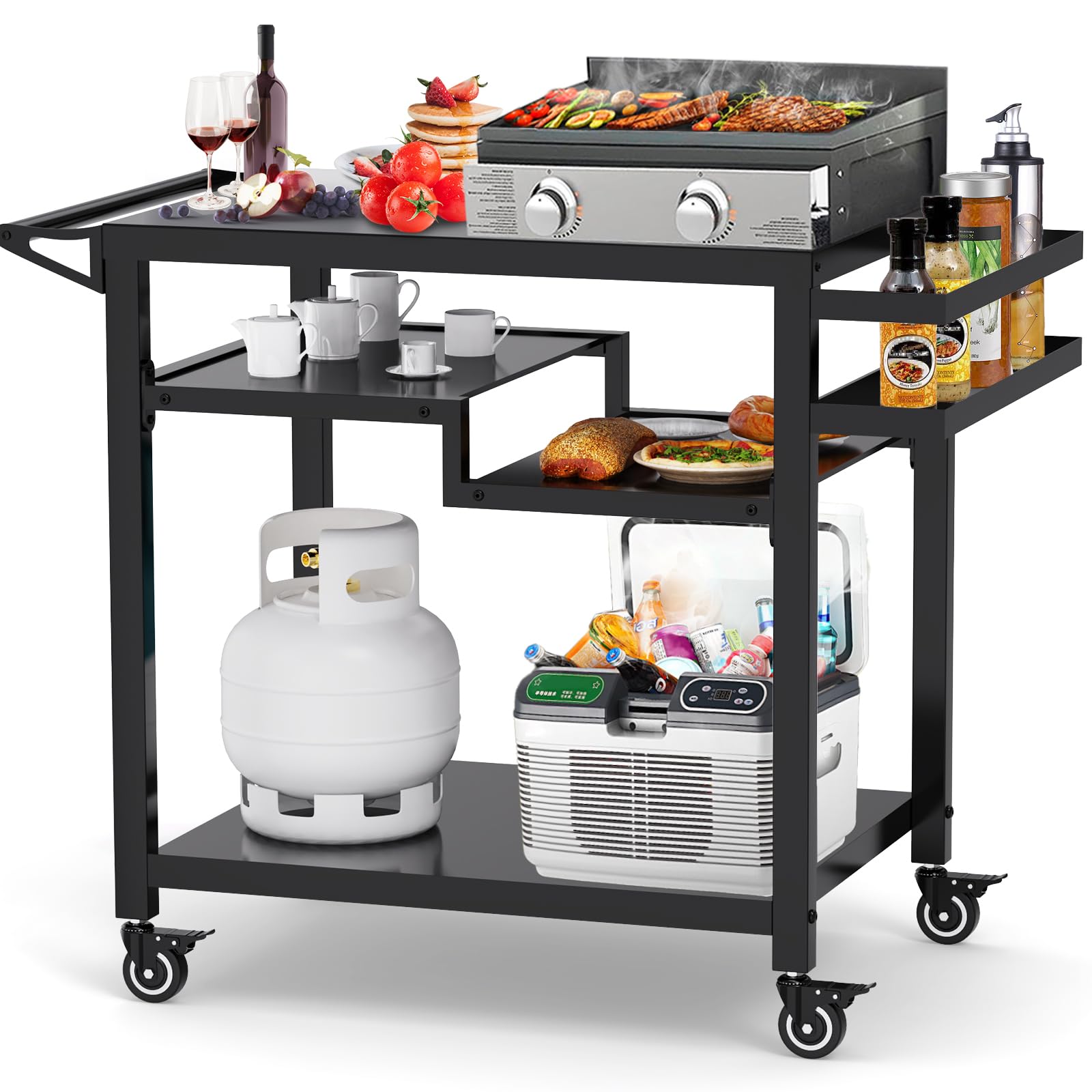 RAXSINYER Three-Shelf Cart