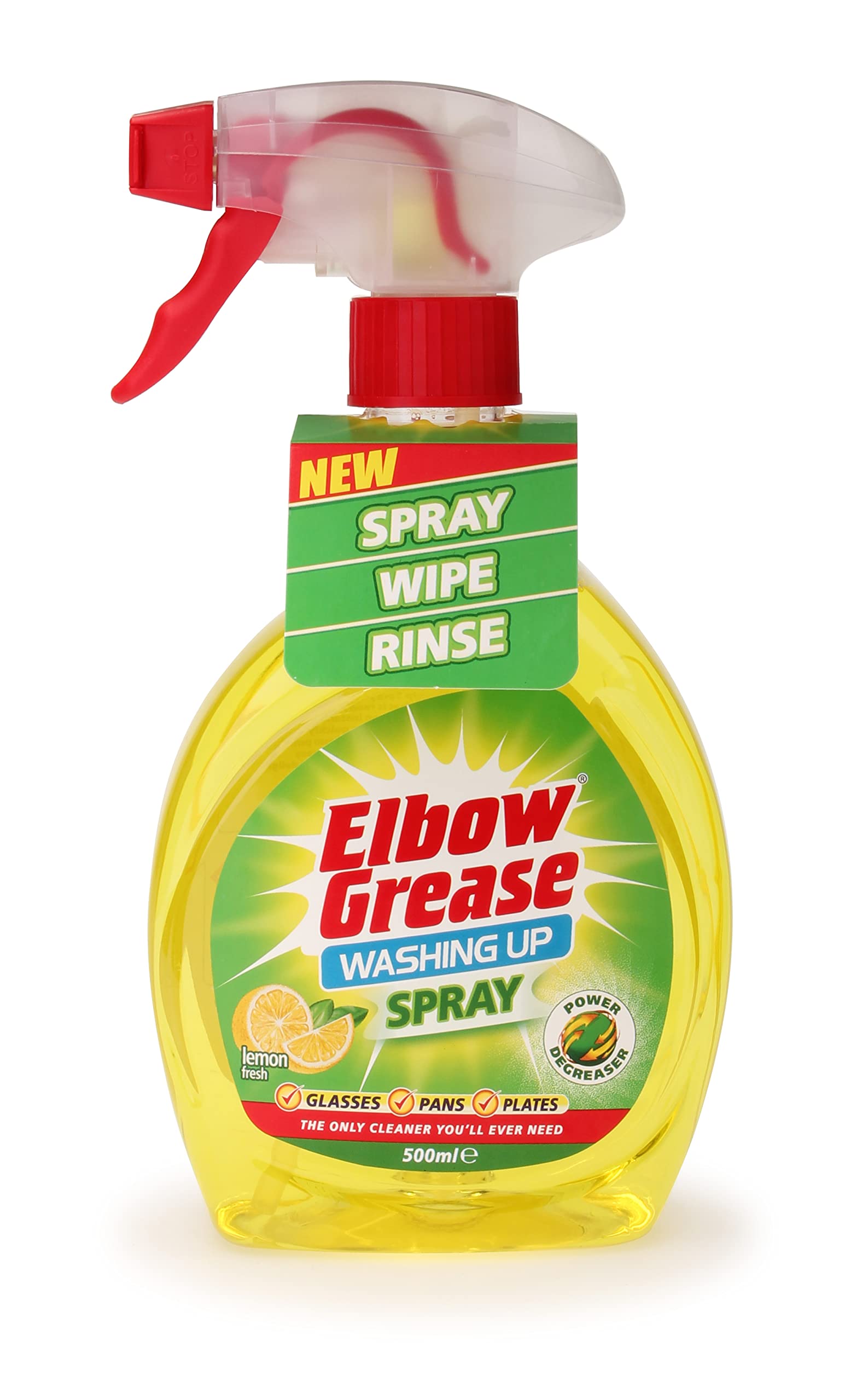 Elbow GreaseAmazing Washing Up Spray Lemon Fresh, Spray, Wipe, Rinse, 500 ml
