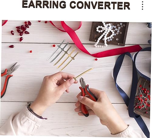 Miniatura 3 de Garneck Katana Stiletto Colgante 50pcs Vintage Colgante Fabricación de Joyas Hallazgos 3er aniversario boda Regalos Esgrima Metal Colgante DIY