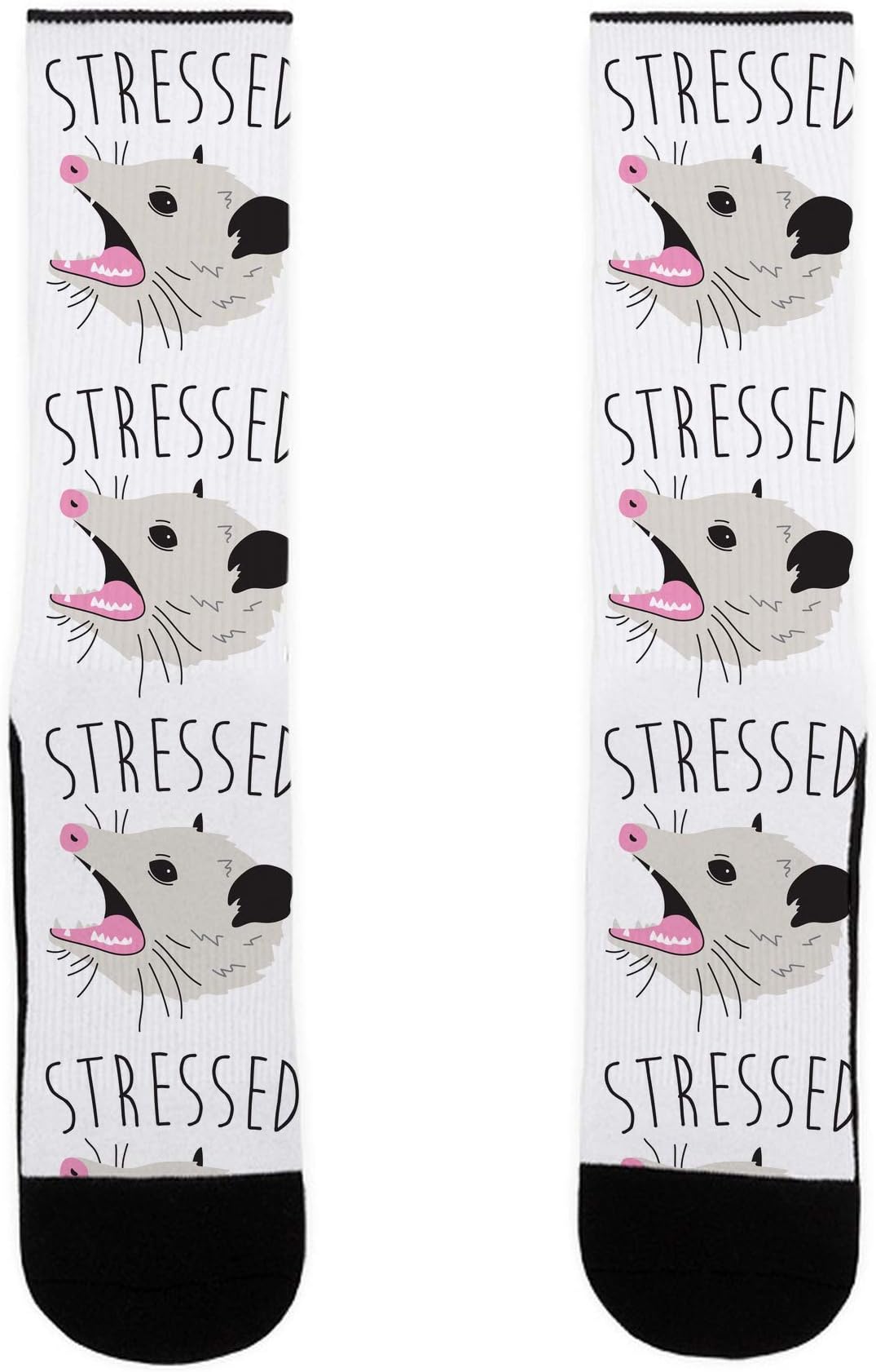 LookHUMAN Stressed Opossum US Size 7-13 Socks